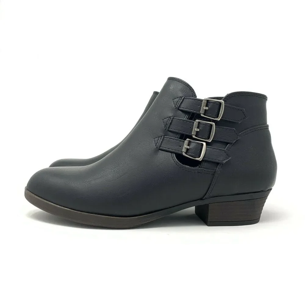 Sugar Tikki Dress Block Heel Ankle Boot Side Zip Bootie Women's Size 8.5M‎